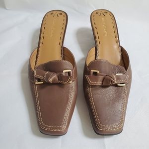 Kelly & Katie Brown Leather Mules